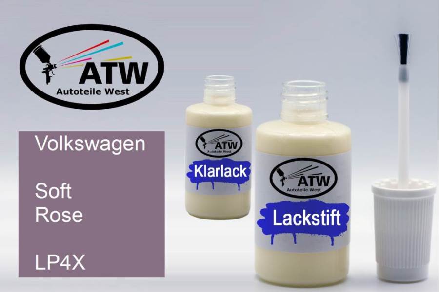 Volkswagen, Soft Rose, LP4X: 20ml Lackstift + 20ml Klarlack - Set, von ATW Autoteile West.